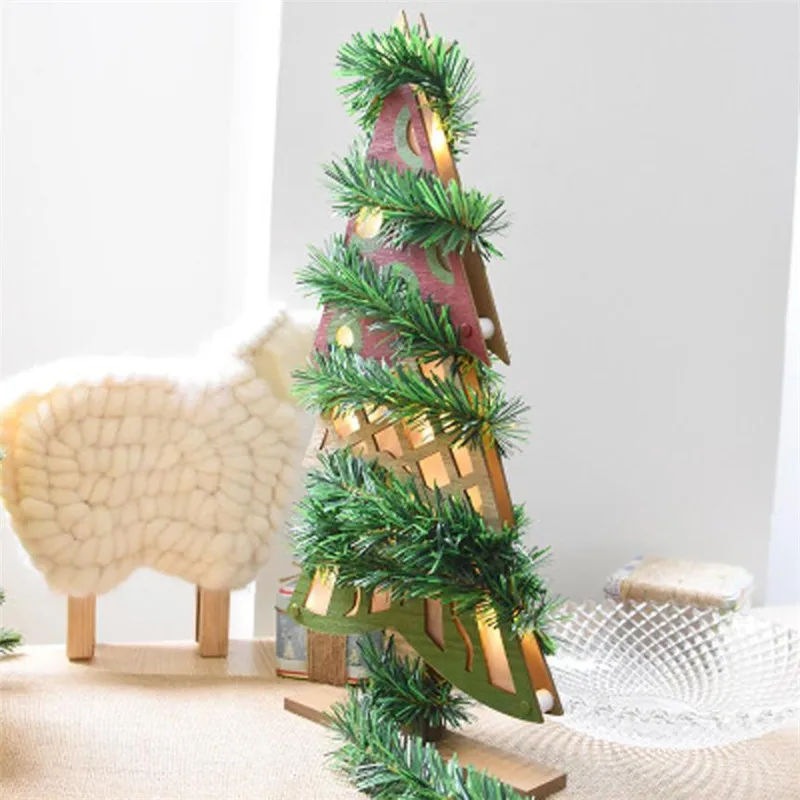 5.5M Green Pine Needle Rattan Vine Christmas Pendant Decoration Ornaments Xmas Party Hanging Tinsel Green Leaf Garden Xmas#B5