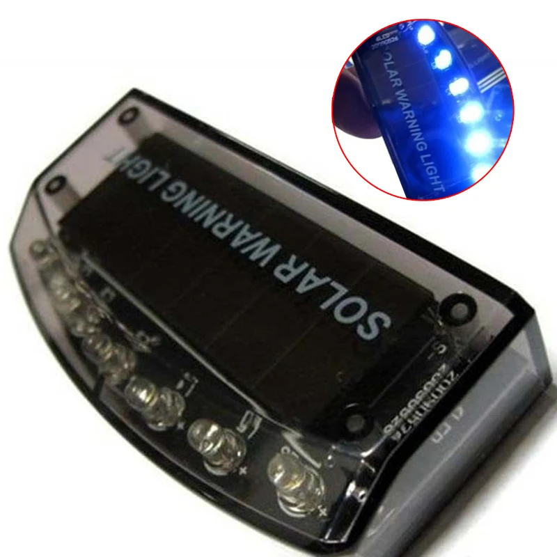 6LED Auto Solar Charger Car Burglar Alarm font b Lamp b font Sensor Security Warning Light