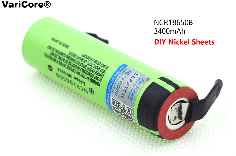 Аккумулятор VariCore NCR18650B для 18650 3400 ма · ч оригинальный подходит фонарей + никелевый