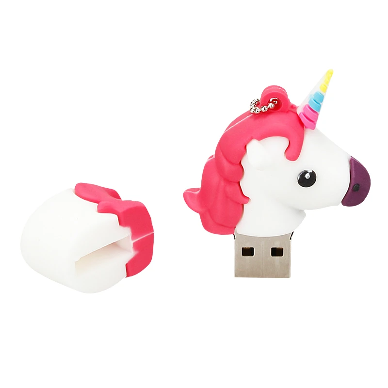 Лучший XIWANG USB карта флэш памяти мультфильм Единорог 4 ГБ 8 16 32 64 Милая Радужная лошадка ёмкость Большой U диск флешки свадебный подарок