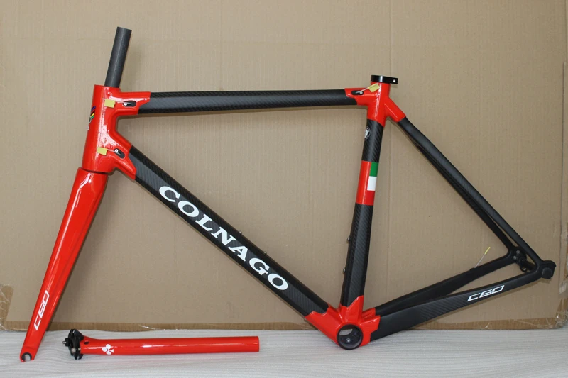 Черный красный Colnago C60 рама для велосипеда 3K из углеродного волокна шоссейный