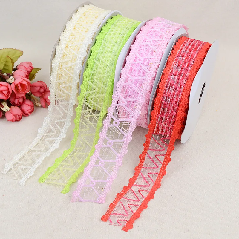 

New Lace Hollow Ribbon 3.8cm * 20 Yards DIY Bow Clothing Crafts Shoes Accessories Decoration Ribbon Wedding Embossed Belt