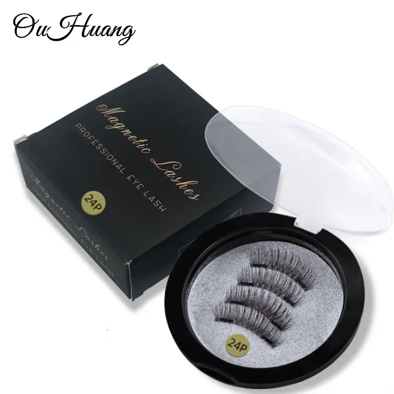 

3D Magnetic Eyelashes with 2 Magnet Handmade Magnetic Lashes Natural False Eyelashes Magnet Lashes with Eyelashes Applicator 24P