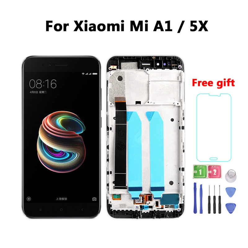 

New LCD For Xiaomi Mi A1 LCD Display Touch Screen Digitizer Assembly Replacement For MiA1 Mi5X Mi 5X LCD Screen With Frame
