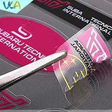 12x12cm Rose Red STI Ellipse Star Badge Colored Sticker Set Refitting Car Styling Decals Interior Exterior Decor for Subura