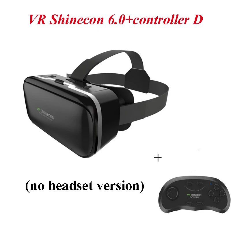 Очки виртуальной реальности 3D очки VR shinecon 6,0 google cardboard VR Box 2,0 с Bluetooth Gampad для смартфонов 4," до 6,0" - Цвет: 6.0 no ear add D