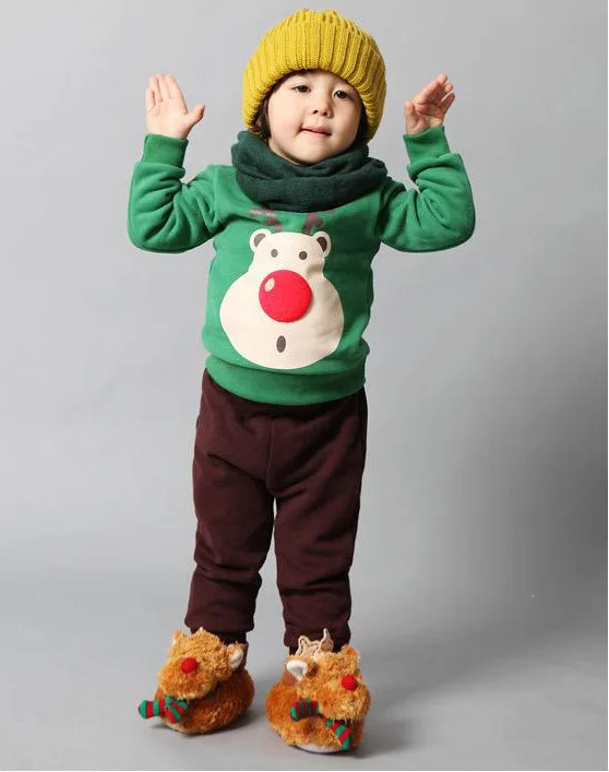 

2016 Winter children clothing sets girls boys clothes set cute cartoon Christmas sweatshirt pants set boys clothes set
