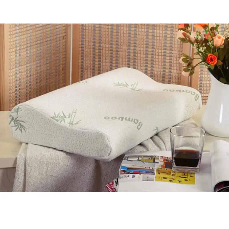 

Comfort Orthopedic Bamboo Fiber Neck Sleeping Pillow Massager Slow Rebound Memory Foam Pillows Cervical Health Care