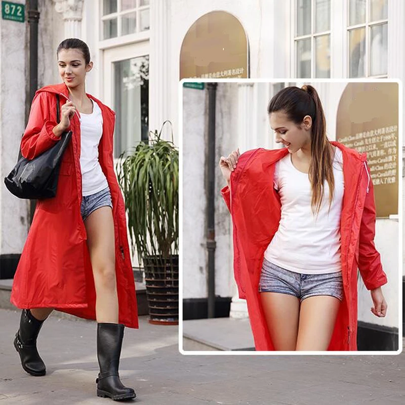 Rain Coat Women 2016 Korean Fashion Long Raincoat Impermeable Men Rain