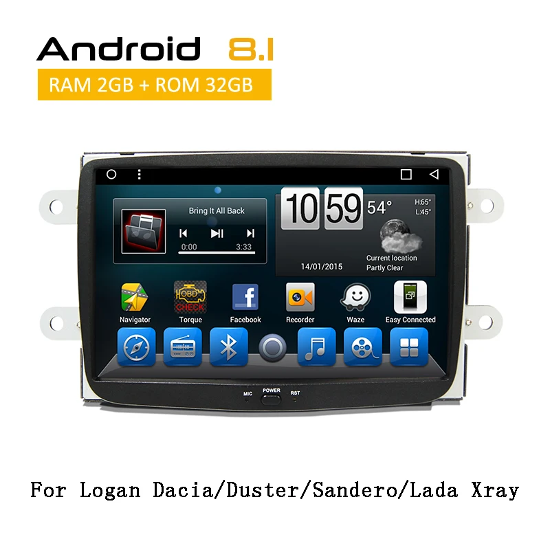 

1 Din Android 9.0 GPS Navigation For Logan/Dacia/Duster/Sandero /Lada Xray Head Unit High and low compatible Auto Radio HD IPS