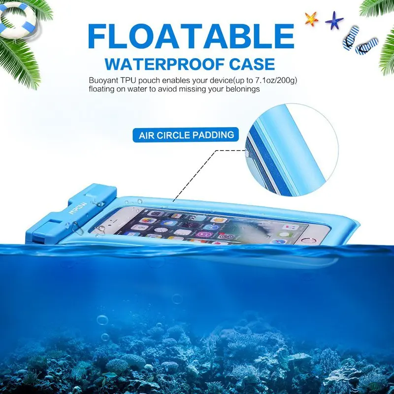 2 PCS IPX8 Waterproof Swimming Bags Universal Phone Pouch Underwater Dry Bag for iPhone XIAOMI Samsung Phone Case Bags Floatable (3)