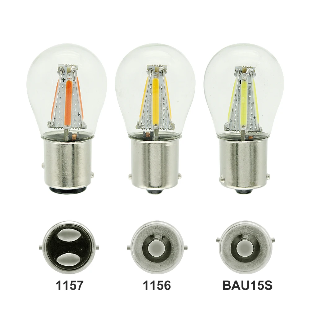 

1pcs 1156 P21W BA15S 1157 BAY15D COB LED Filament Chip Car Brake Lights Auto Reverse Bulb Parking Lamp 12V Red White Yellow