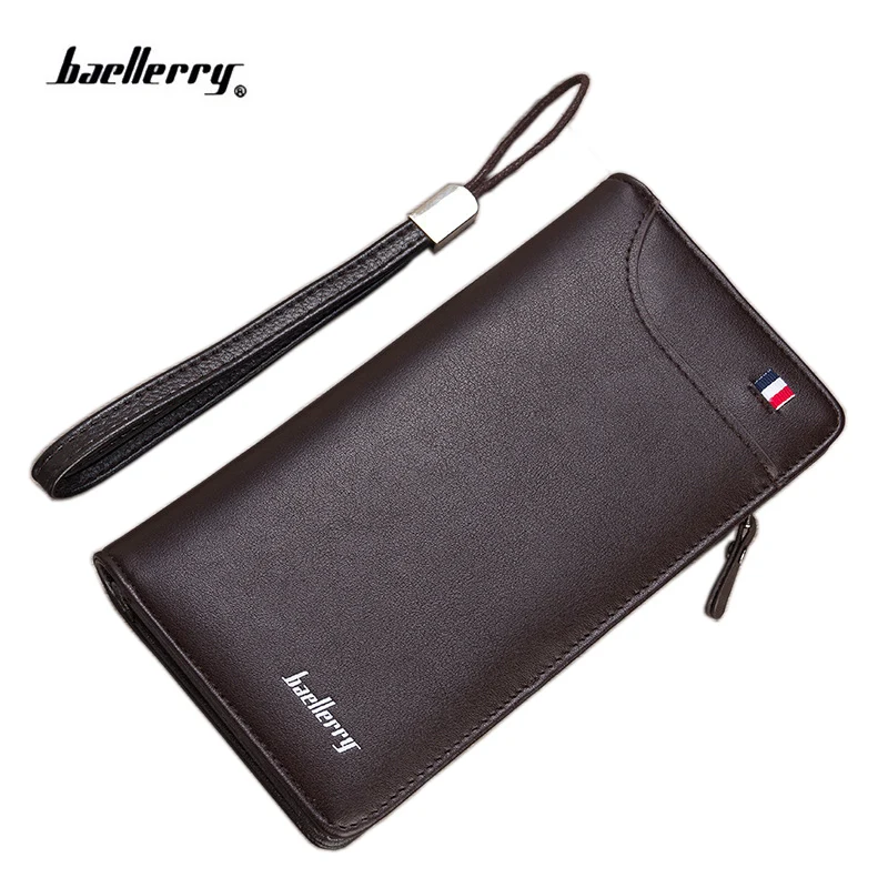 

New Baellerry Business Men's Wallets fashion Leather Long Wallet Clutch phone bag for Male Casual Cash Purses card Wallets