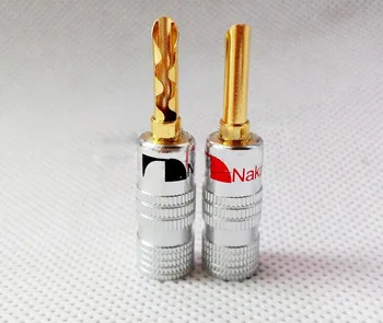 

20x Nakamichi 24K Gold Plated Copper BFA 4mm Banana Plug Male Speaker Connector