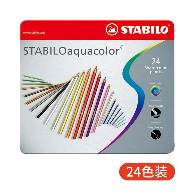 Stabilo Oaquacolor Aquarellable Colored Pencils 12 24 36 Colors 2 8mm Lapis Watercolor Pencils For Drawing Coloring Aliexpress