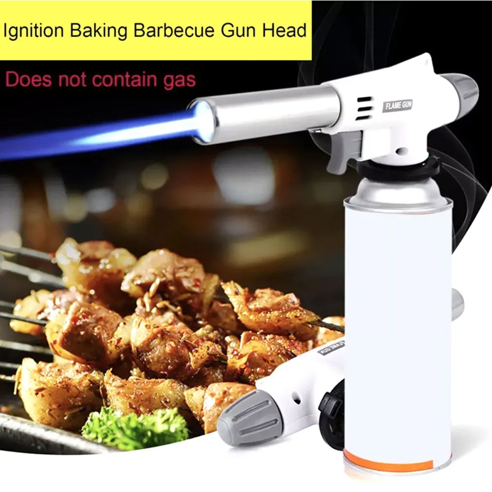 

920 Outdoor Stove Gas Torch Flame Gun Wind Fully Automatic Electronic Butane Gas Burners Gun Adapter Lighter Camping Equipment