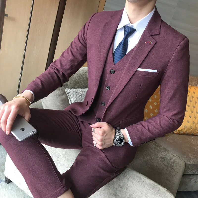 Куртка + жилет брюки для девочек/Новинка 2019 года мужские бутик одноцветное цвет модные официальные деловые костюмы 3 предмета наборы ухода