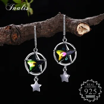 

Hot SALE Fashion jewelry Crystal earrings women Crystal From Bulgaria Explosion earrings s925 sterling silver Pentagram earring