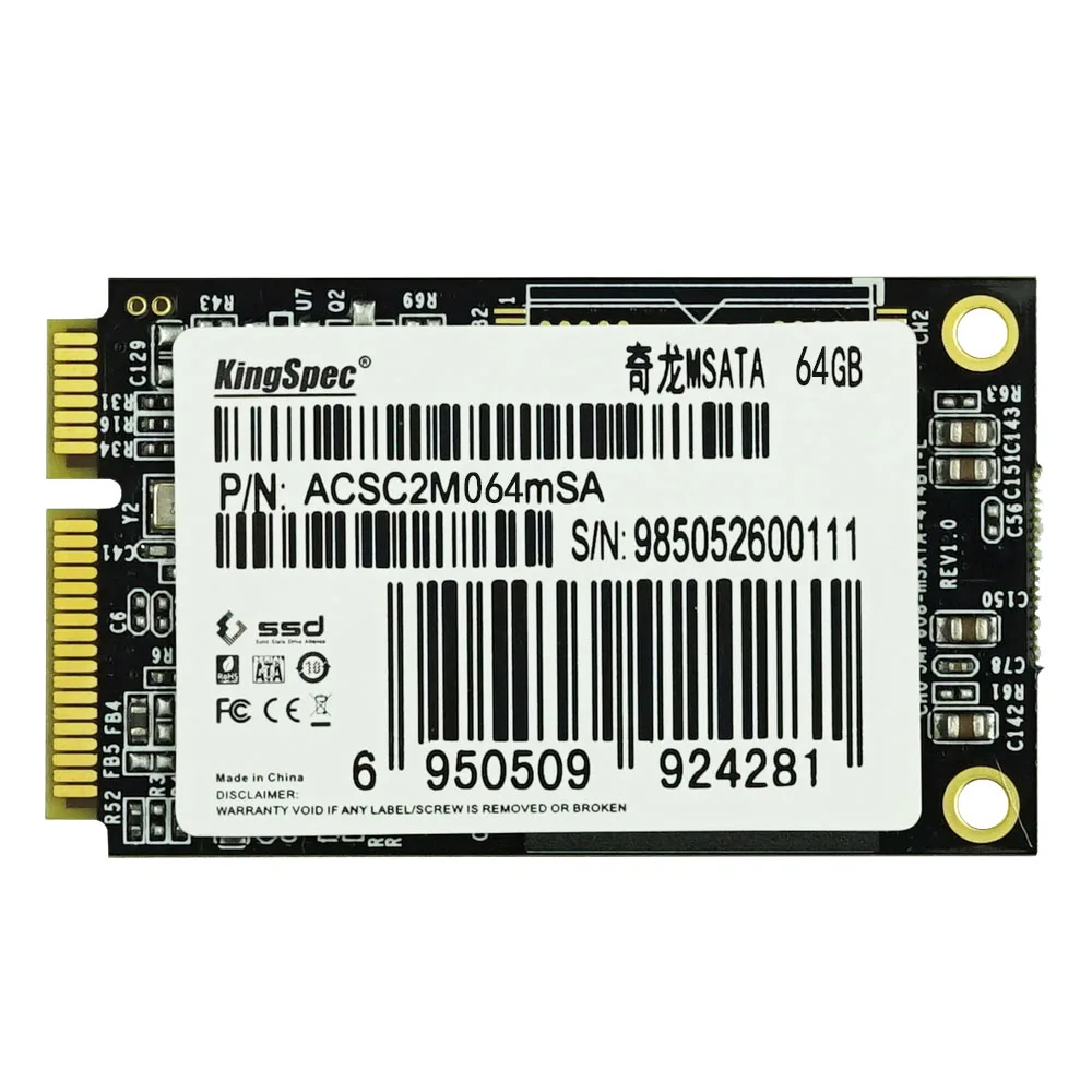 Kingspec Mini PCIE MSATA SATA III II SSD 64 Гб MLC HDD для Dell M4500 M6400 acer 722 W500 для hp Envy для IBM S430 lenovo Y460 V