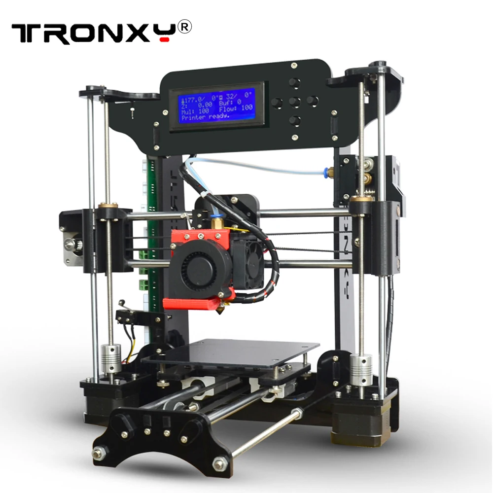 TRONXY XY-100 портативный настольный 3d принтер Набор DIY Набор для самостоятельной сборки высокоточная, алюминиевая Горячая кровать с 8G SD карты нити