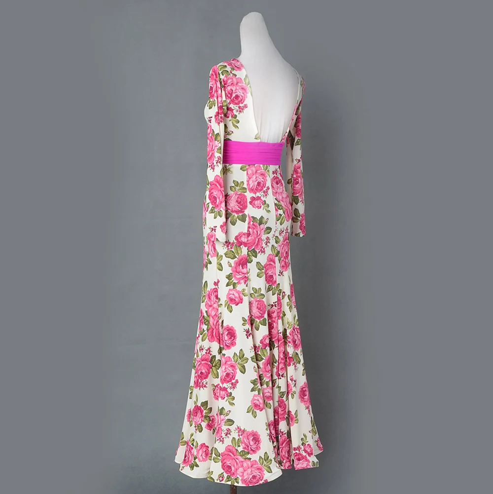 New Ballroom Dance Dress Women Escapulario Flamenco Skirt Vestidos De Festas Vestidos De Baile Salon FREE SIZE