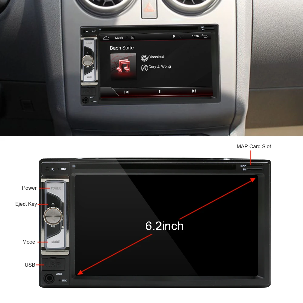 Flash Deal Eunavi Universal 2 Din Android 8.1 Car DVD Player Radio Stereo System 2din GPS Navigation WiFi Bluetooth Touch Screen 1024*600 1