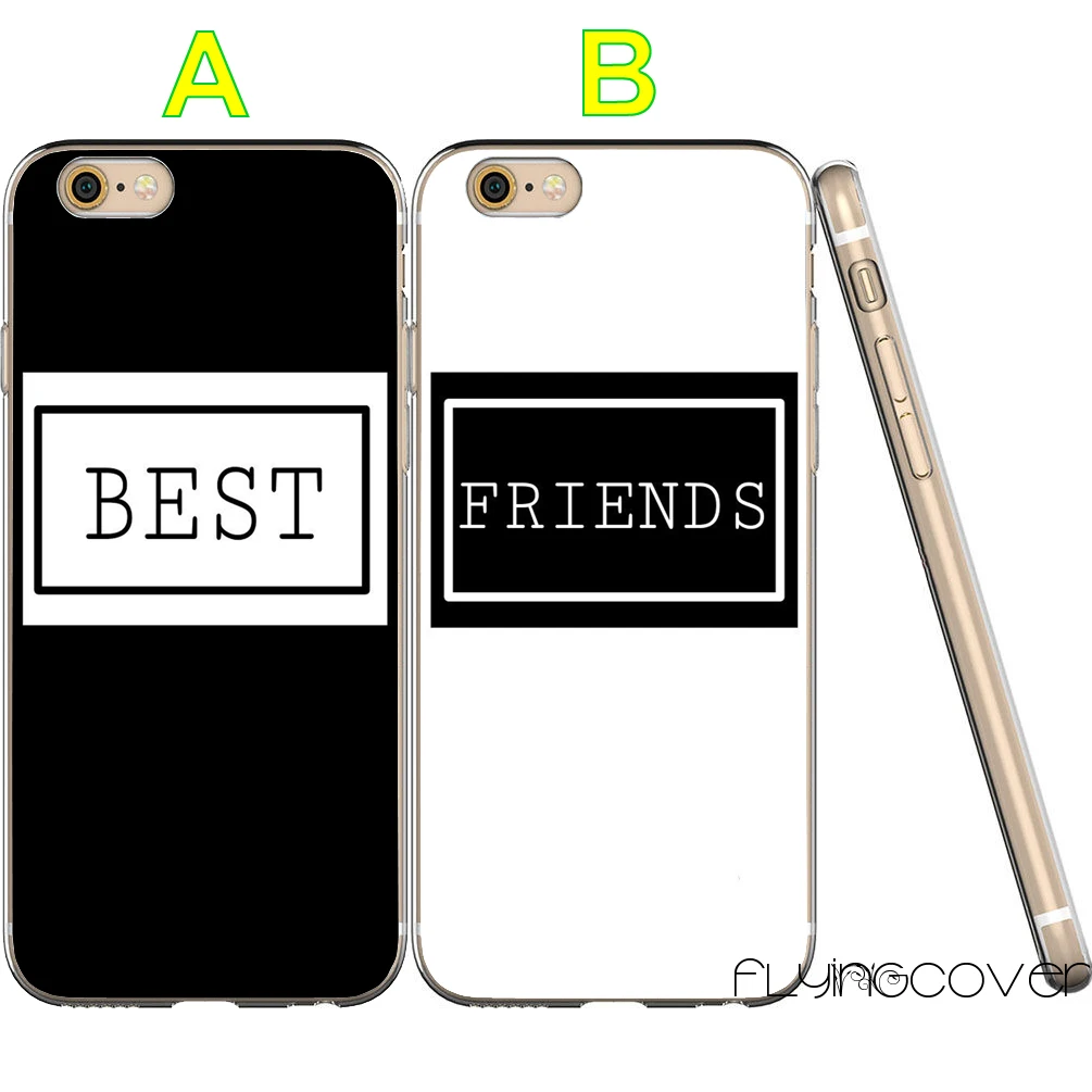Coque черный сестра BFF Best друг Ясно Мягкий ТПУ силиконовый чехол для iPhone X 7 8 плюс 5S 5 SE
