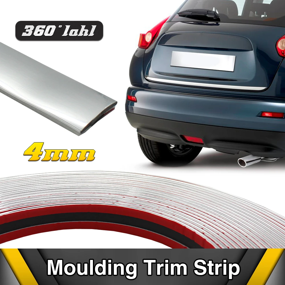 Buy 4mm Car Chrome Decor Strip Sticker Silver Auto