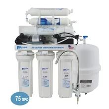 6-Stage Under-Sink Reverse Osmosis Drinking Water Filtration System with Alkaline Remineralization Filter - 75GPD 6-Stage Under-Sink Reverse Osmosis Drinking Water Filtration System with Alkaline Remineralization Filter - 75GPD
