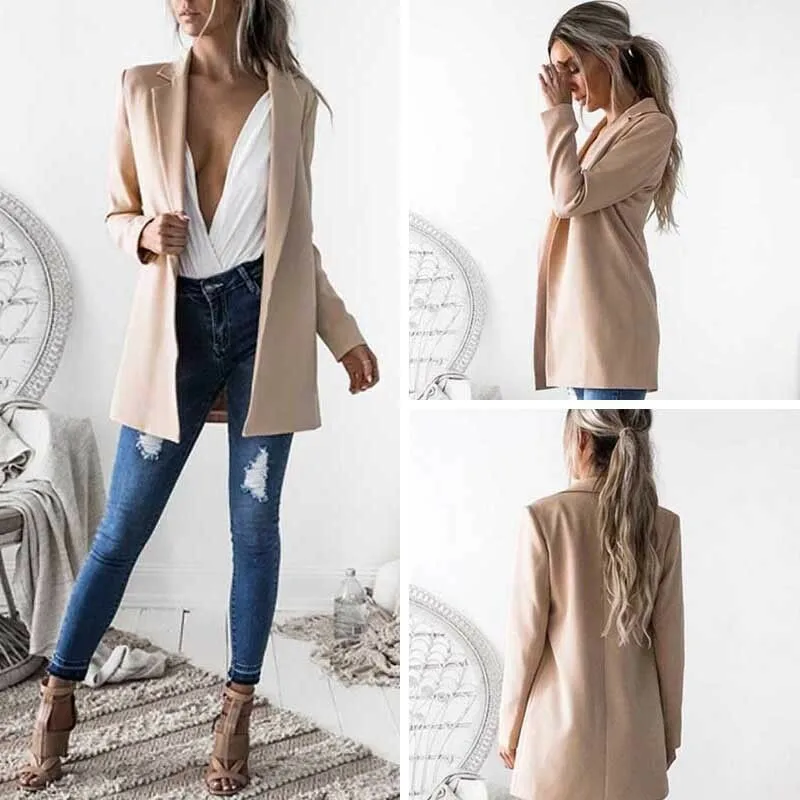 

2019 New Hot Fashion Women Ladies Suit Coat Business Blazer Long Sleeve Jacket Outwear Fomral Slim Fitness Suit