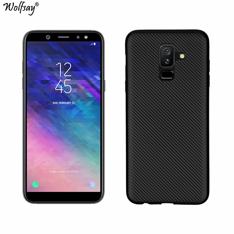 Carbon Brushed Case For Samsung Galaxy A6 Plus 2018 Cover A605 Slim Soft Silicone Cases / J8 |