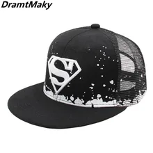 Модная сетчатая бейсбольная Кепка унисекс, кепки СУПЕРМЕНА для женщин и мужчин, бейсболка для детей, летняя кепка для папы, Регулируемая Кепка в стиле хип-хоп