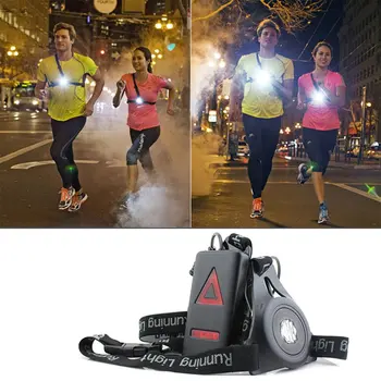 

1200lm XPE Outdoor Sport Running Lights Q5 LED Night Running Flashlight Warning Lights USB Charge Chest Lamp White Light Torch