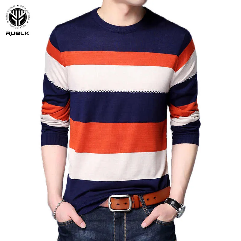 

RUELK 2018 Spring Mens Sweater Pullovers Simple Style Cotton Knitted O- Neck Sweater Jumpers Thin Male Knitwear Blue Red Black