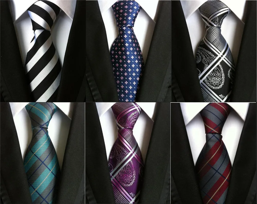 2018 New Classic Silk Mens Ties New Design Neck Ties 8cm Plaid Striped