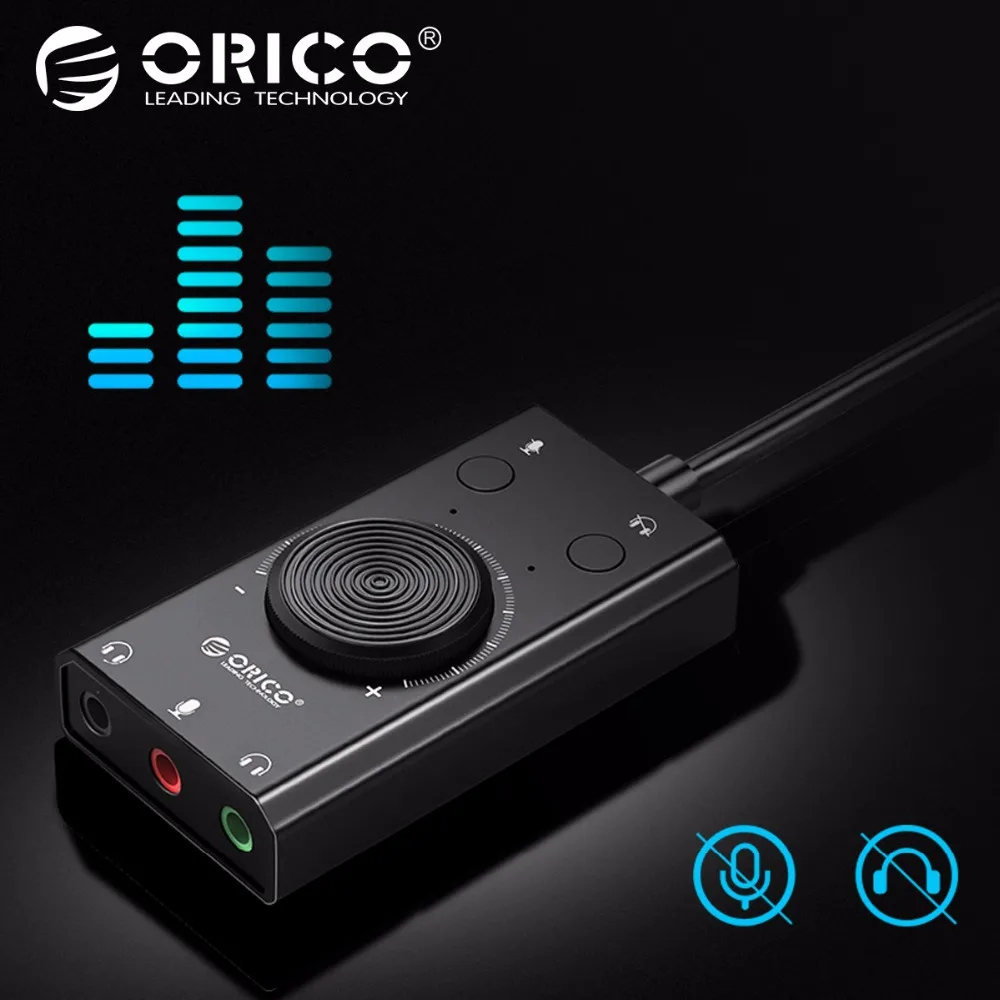 ORICO Portable USB External Sound Card Microphone Earphone Two-in-One With 3-Port Output Volume Adjustable For Windows/Mac/Linux цена ORICO Portable USB External Sound Card Microphone Earphone Two-in-One With 3-Port Output Volume Adjustable For Windows/Mac/Linux цены онлайн