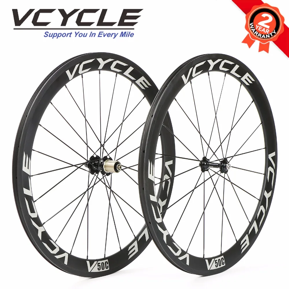 VCYCLE Ruote In Carbonio 50mm Graffatrice 700C Bici Da Strada Da Corsa  Wheelset 1700g|road bike wheelset|bike wheelset50mm clincher - AliExpress