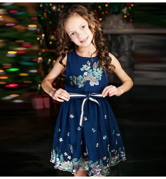 

Girls Dresses Baby Girl Princess Embroidery Dresses Summer Short Sleeve Kids Clothes Party Dresses 6 P/L