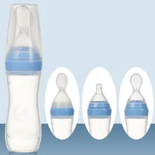 3 в 1 120 мл силиконовые сжимаемые Детские Младенцы рисовые бутылки с зерном с ложкой новорожденный малыш кормушка Кормление бутылка