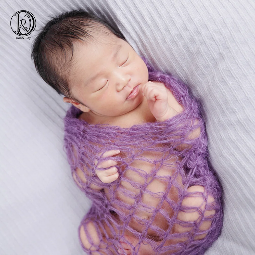 Hand Crochet Real Mohair Stretch Baby Wraps 60x30cm 2PCS/Lot Mix Colors Newborn Photography Accessories Infant Photo Shooting 2pcs lot stretchy soft cotton newborn infant wraps 45x160cm photography accessories baby photo shooting props basket layer