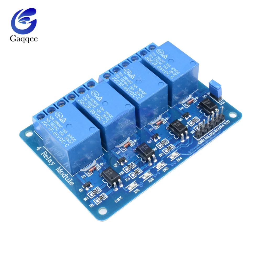 

5PCS/Lot DC 5V 4 Channel Relay Shield Module for Arduino Smart Home Improvement Optocoupler Indicator Power Supply Relay Board