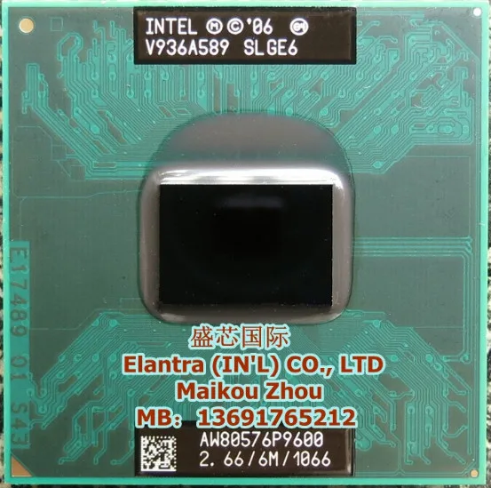 Original Intel Core 2 Duo P9600 p9600 SLGE6 2.66G 6MB 1066MHz Mobile ...