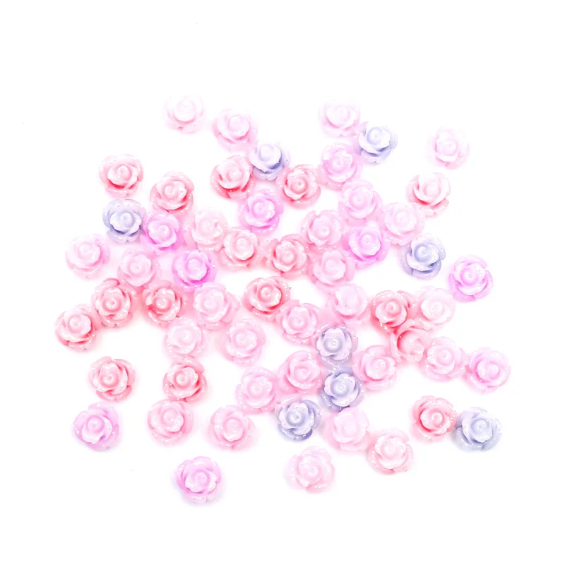 

100pcs Mixed Resin Flower Decoration Crafts Flatback Cabochon Embellishments For Scrapbooking Accessories Fit Nail Art Sticker