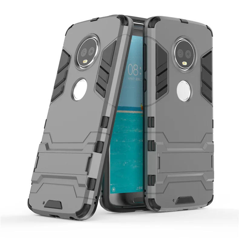 Gray Противоударный чехол Tsimak для Motorola Moto G5, G5s, G6, E5 Plus, Z2 Play, защитный силиконовый резиновый ЖЕСТКИЙ чехол для телефона - Цвет: Gray