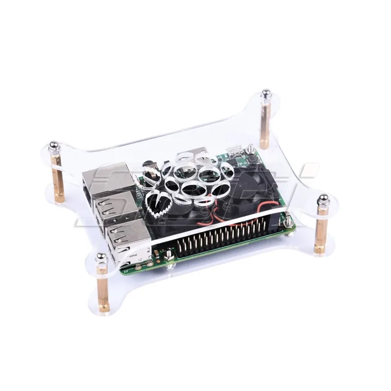 Набор для начинающих 52Pi Raspberry Pi 3 Model B + акриловый прозрачный корпус блок питания