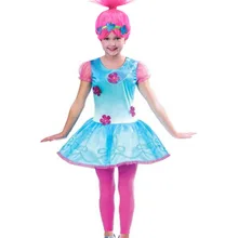 Коллекция года, новогодние маскарадные костюмы с троллями и Поппи, платья для девочек, Бобо, рождественское платье Одежда для маленьких девочек детское нарядное платье и набор париков