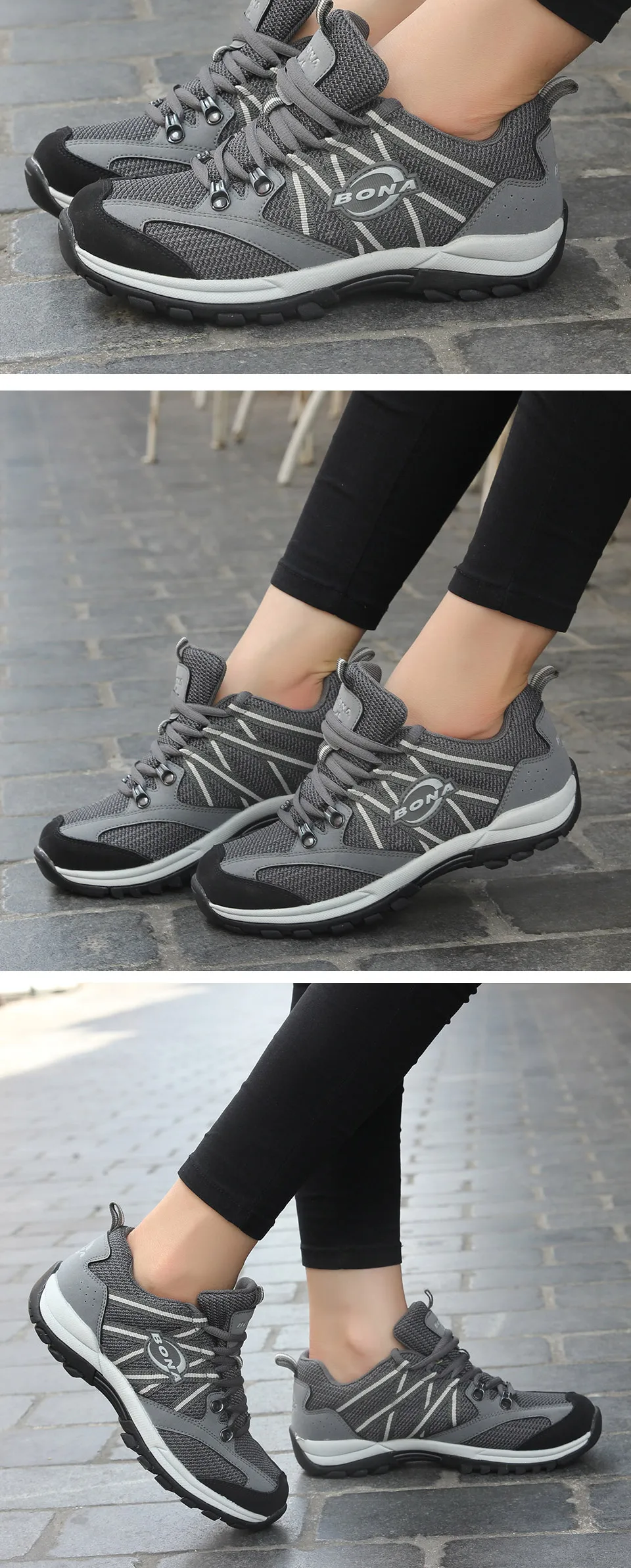 BONA/Новинка; классическая стильная женская обувь для пешего туризма; женская спортивная обувь на шнуровке; кроссовки для бега на открытом воздухе; удобные мягкие кроссовки;