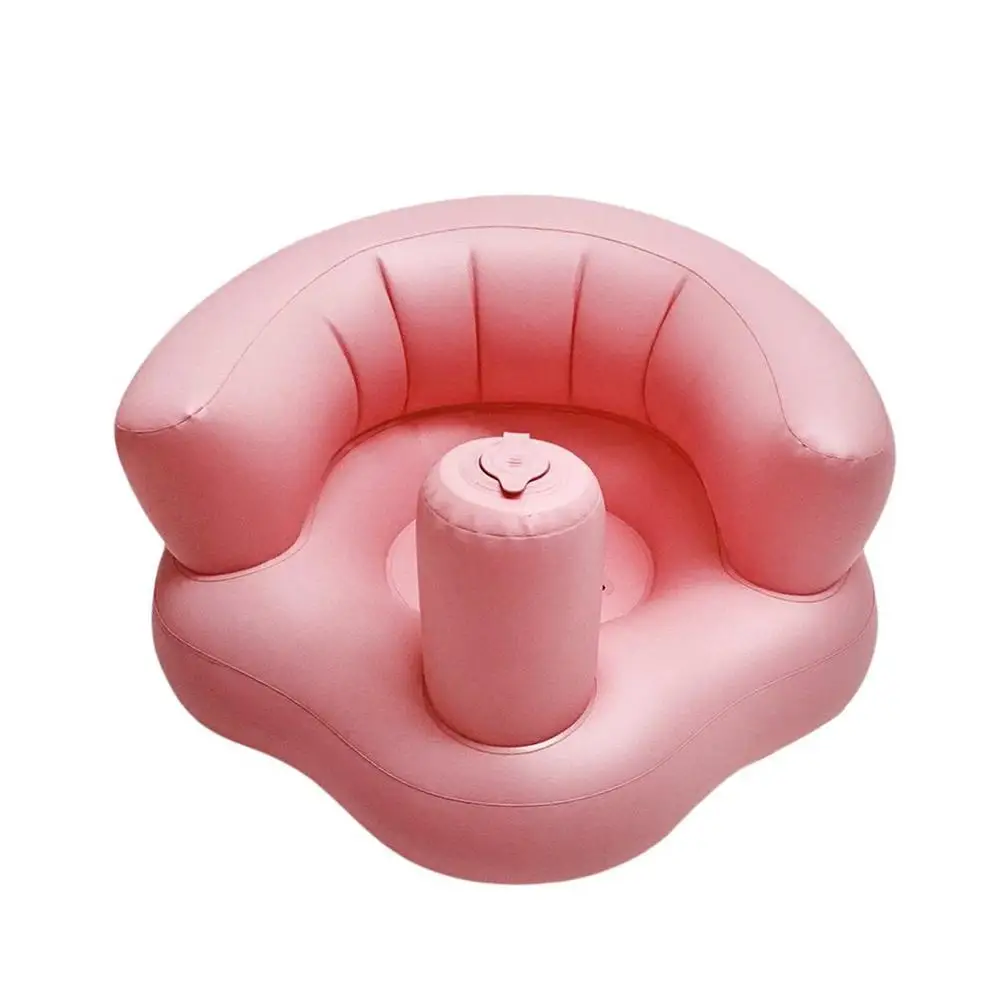 Детское Надувное сиденье для дивана, обучающее сиденье для ванной, безопасное обеденное кресло - Цвет: Розовый