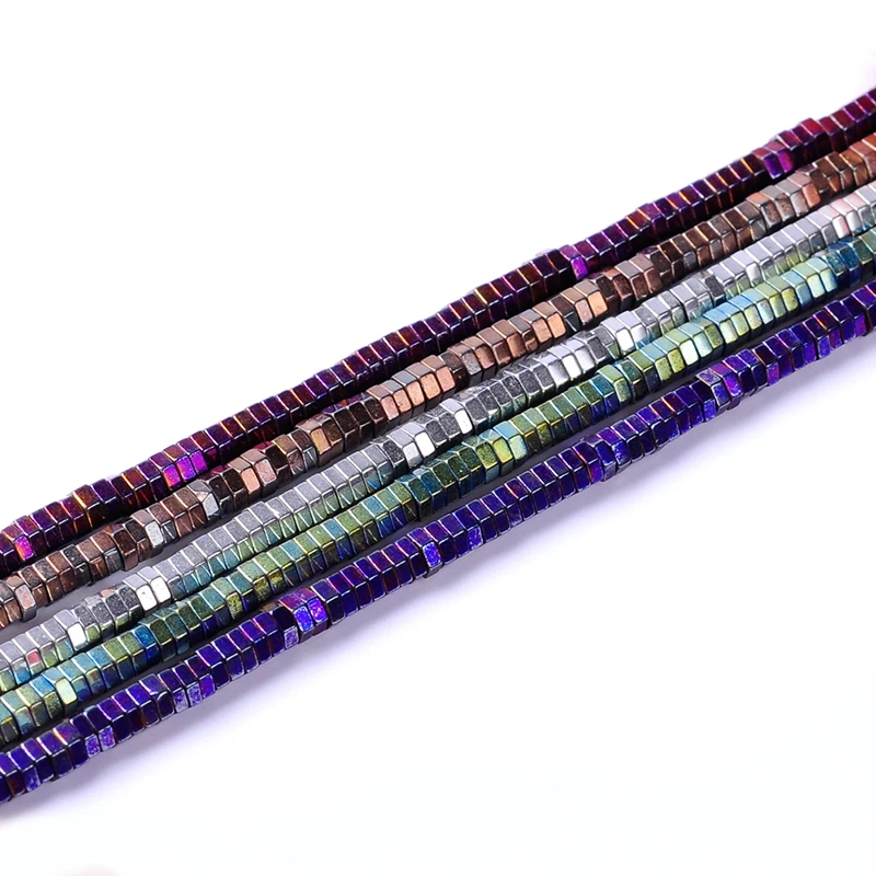 

1pack/lot 3*1mm Natural stone bright multicolor hexagon shape loose hematite beads for DIY jewelry necklace making