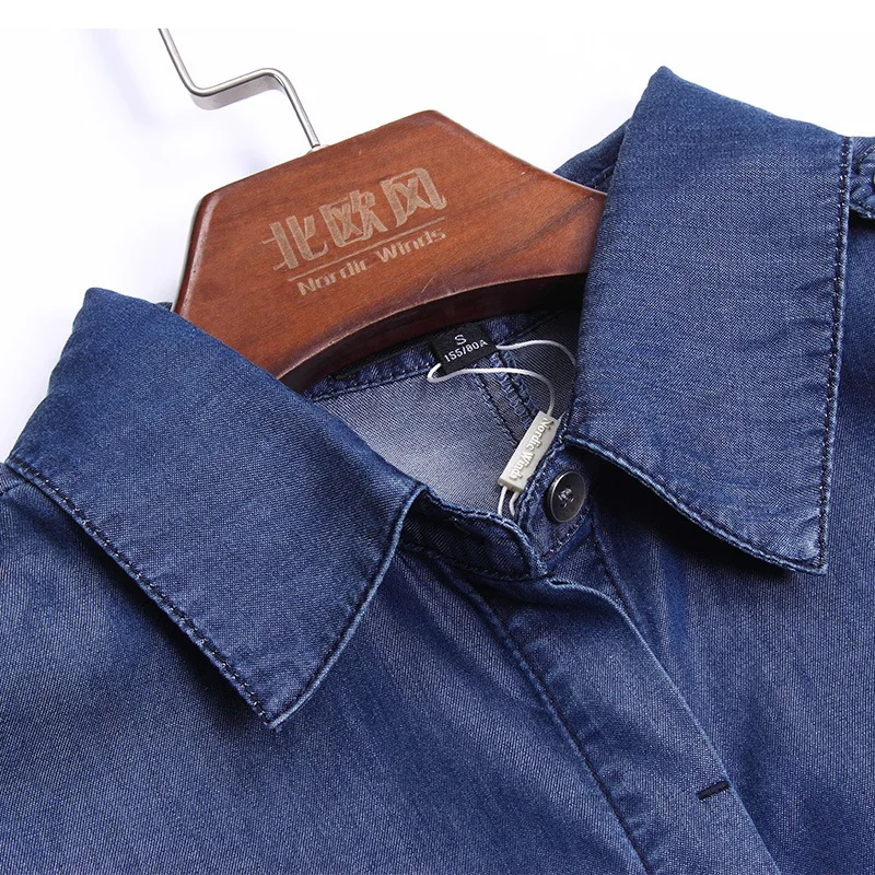 Autumn jumpsuit women's fashioned jumpsuit Waist Drawstring loose Tencel denim jumpsuits Twinset NW17B1095-1
